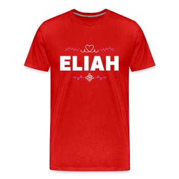 Eliah - Männer Premium Bio T-Shirt - Rot - Vorne - Damien (186cm)