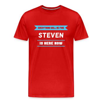 Steven Name Spruch für stolze Stevens - Männer Premium Bio T-Shirt - Rot - Vorne - Damien (186cm)