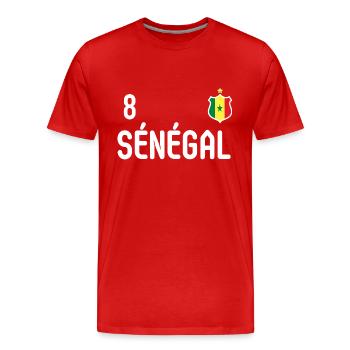 équipe football Sénégal - T-shirt bio Premium Homme - rouge - Devant - Damien (186cm)