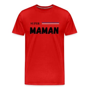 super maman - T-shirt bio Premium Homme - rouge - Devant - Damien (186cm)