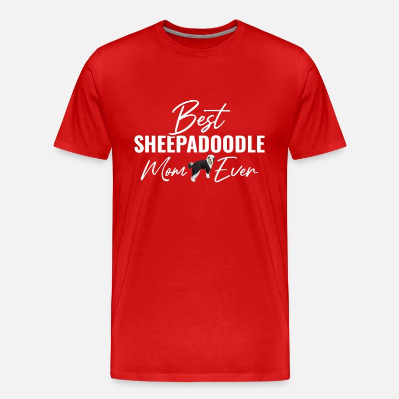 Sheepadoodle Doodle Hund - Männer Premium Bio T-Shirt - Rot