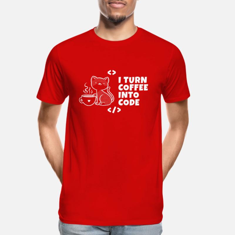 I turn coffee into code Programmierer Entwickler Männer Premium Bio T-Shirt