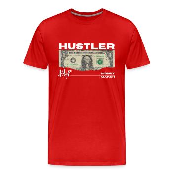 Hustler - T-shirt bio Premium Homme - rouge - Devant - Damien (186cm)