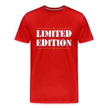 Slogan en édition limitée - T-shirt bio Premium Homme - rouge - Devant - Damien (186cm)