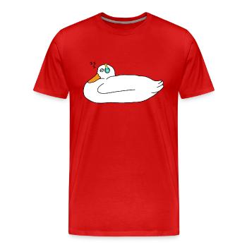 Schlafendes Entchen - Männer Premium Bio T-Shirt - Rot - Vorne - Damien (186cm)