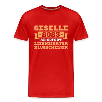 Geselle 2023 Ausbildung Bestandene Gesellenprüfung - Männer Premium Bio T-Shirt - Rot - Vorne - Damien (186cm)