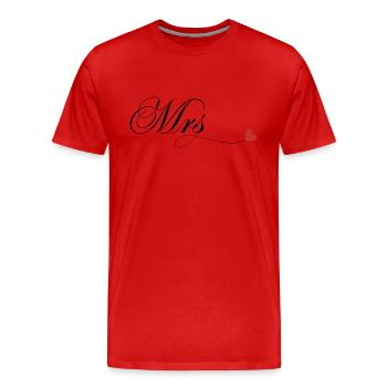 Matching personalized couple T-shirt Mr and Mrs - Men's Premium Organic T-Shirt - red - Front - Damien (186cm)