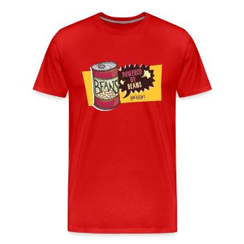 Propulsé Par Les Haricots Et Le Regret - Pet Péter Péter - T-shirt bio Premium Homme - rouge - Devant - Damien (186cm)
