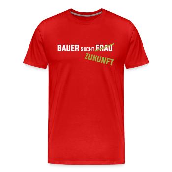 Farmer is looking for a future Farmer Farmers Demo Protest - Men's Premium Organic T-Shirt - red - Front - Damien (186cm)