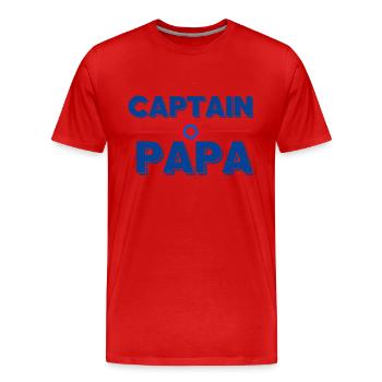 Captain Dad - Dad Gift Idea - Men's Premium Organic T-Shirt - red - Front - Damien (186cm)