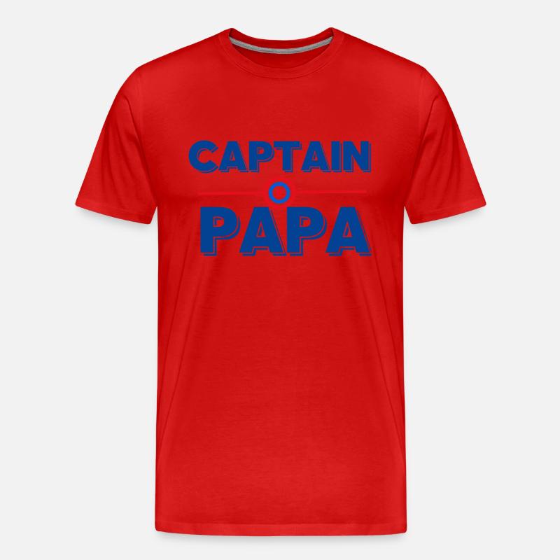Captain Dad - Papa Geschenkidee - Männer Premium Bio T-Shirt - Rot