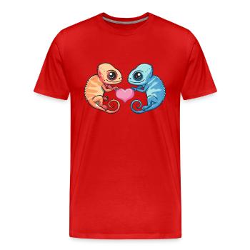 Chameleon Couple Love Couple In Love - Men's Premium Organic T-Shirt - red - Front - Damien (186cm)