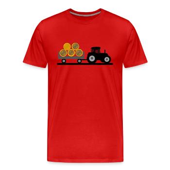 Tracteur - T-shirt bio Premium Homme - rouge - Devant - Damien (186cm)