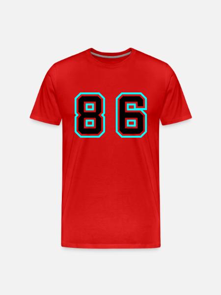 86 Number Symbol - Men's Premium Organic T-Shirt - red