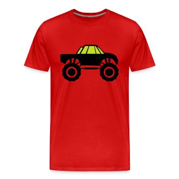 monster truck - Men's Premium Organic T-Shirt - red - Front - Damien (186cm)