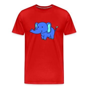 éléphant - T-shirt bio Premium Homme - rouge - Devant - Damien (186cm)