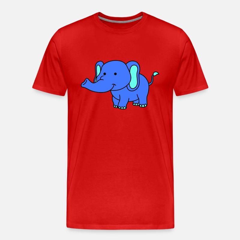 elefant - Männer Premium Bio T-Shirt - Rot