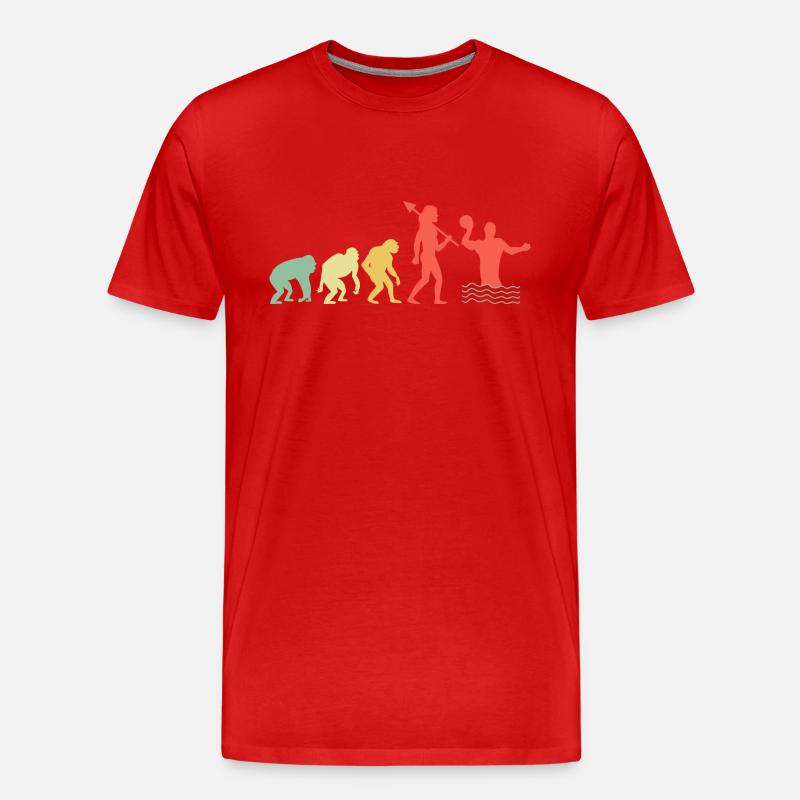 Evolution Wasserballspieler Aquatic Polo - Männer Premium Bio T-Shirt - Rot