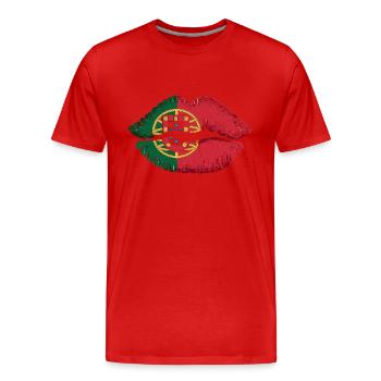 Kuss Portugal - Männer Premium Bio T-Shirt - Rot - Vorne - Damien (186cm)