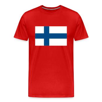 Finlande - T-shirt bio Premium Homme - rouge - Devant - Damien (186cm)