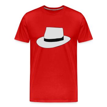 chapeau blanc - T-shirt bio Premium Homme - rouge - Devant - Damien (186cm)