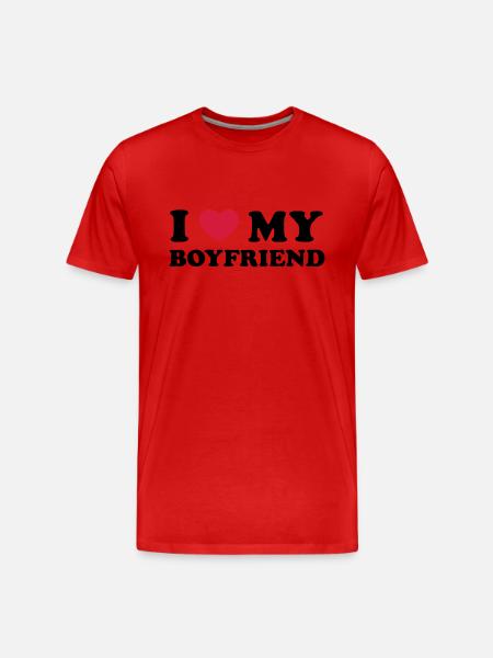 I Love My Boyfriend - T-shirt bio Premium Homme - rouge