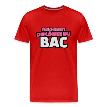 fraîchement diplomée du bac - T-shirt bio Premium Homme - rouge - Devant - Damien (186cm)