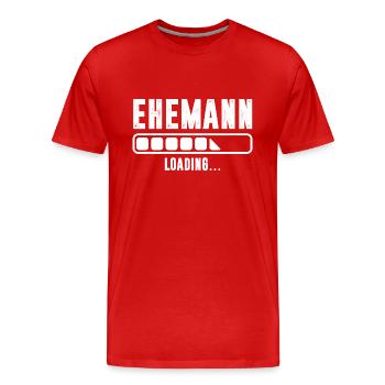 EHEMANN - Männer Premium Bio T-Shirt - Rot - Vorne - Damien (186cm)