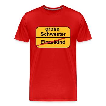 große Schwester - Männer Premium Bio T-Shirt - Rot - Vorne - Damien (186cm)
