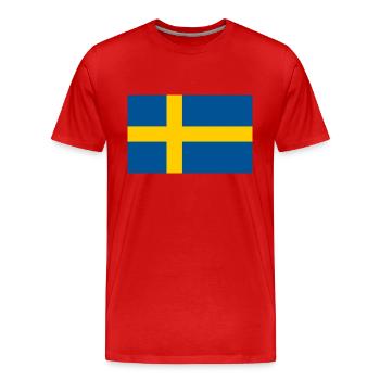 Sweden 1 Euro - Men's Premium Organic T-Shirt - red - Front - Damien (186cm)