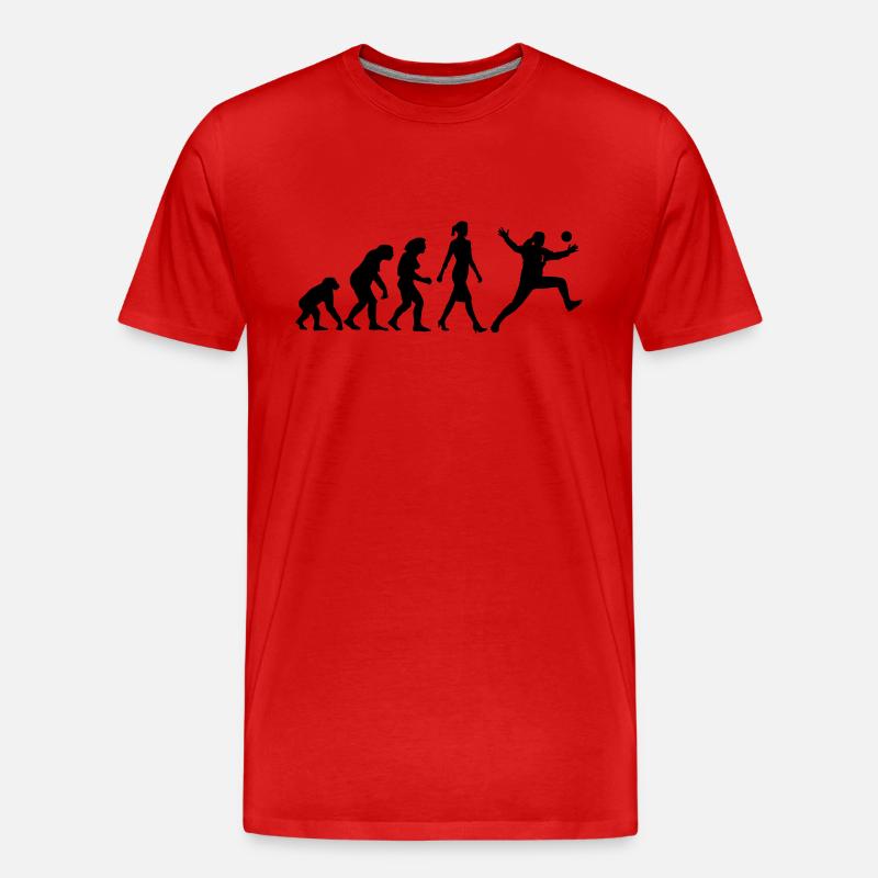 Evolution Handball Torhueterin - Männer Premium Bio T-Shirt - Rot