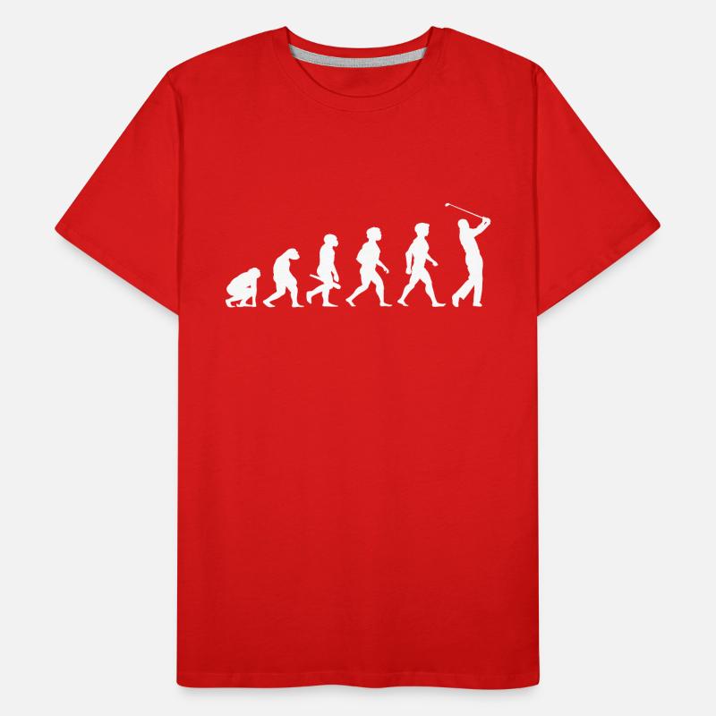 Evolution Golf Golfer Golfer Terrain de golf T-shirt bio Premium Homme