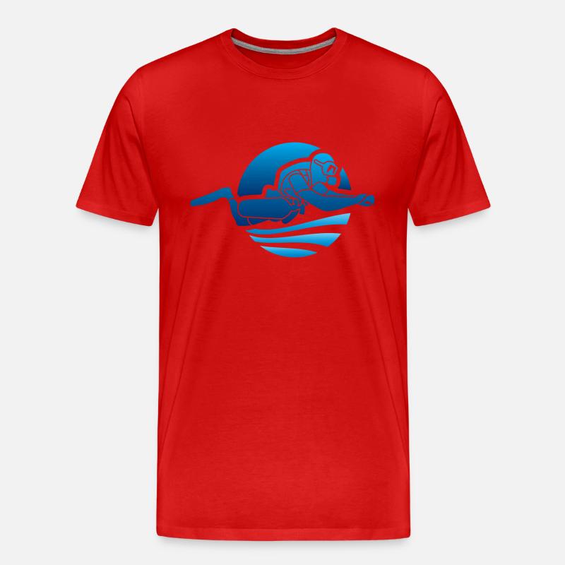 Sidemount-Forum Logo blau - Männer Premium Bio T-Shirt - Rot