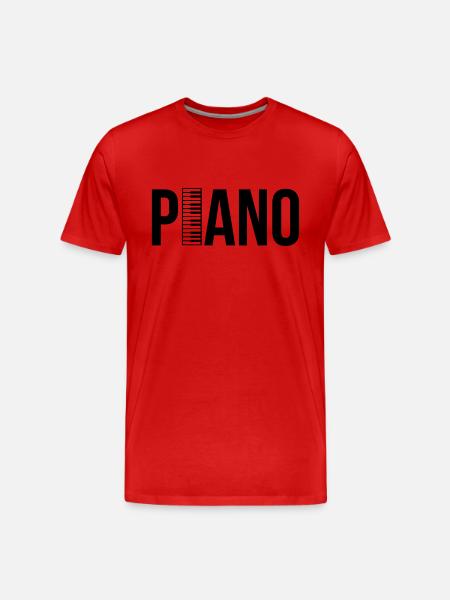 piano - Männer Premium Bio T-Shirt - Rot