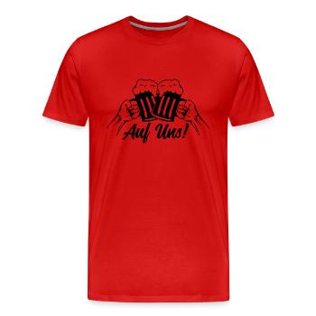 bier auf uns anstossen - Männer Premium Bio T-Shirt - Rot - Vorne - Damien (186cm)