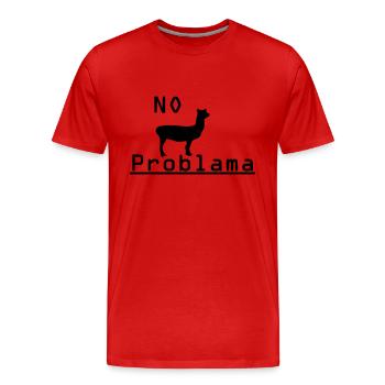 Lama Alpaka cool lustig Spruch - Männer Premium Bio T-Shirt - Rot - Vorne - Damien (186cm)