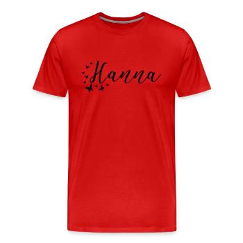 Hanna surname first name maiden name - Men's Premium Organic T-Shirt - red - Front - Damien (186cm)