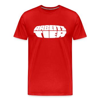 Arbeit - Männer Premium Bio T-Shirt - Rot - Vorne - Damien (186cm)