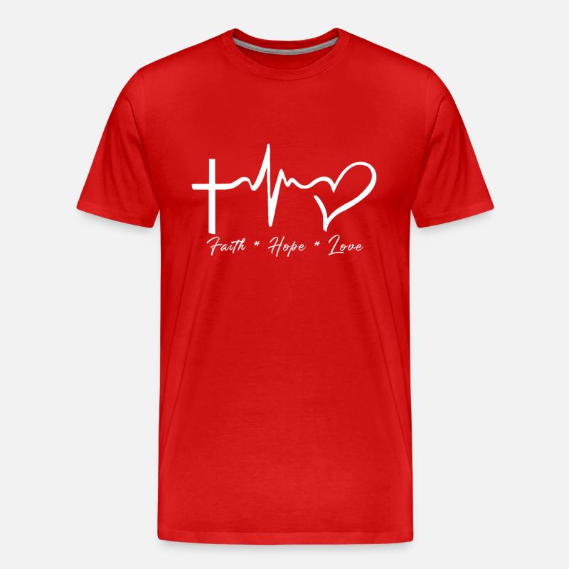 Glaube Hoffnung Liebe - Männer Premium Bio T-Shirt - Rot