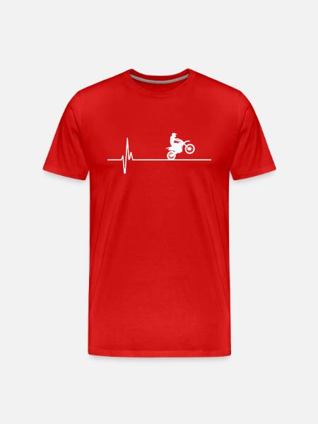 Motocross Heartbeat - Men's Premium Organic T-Shirt - red