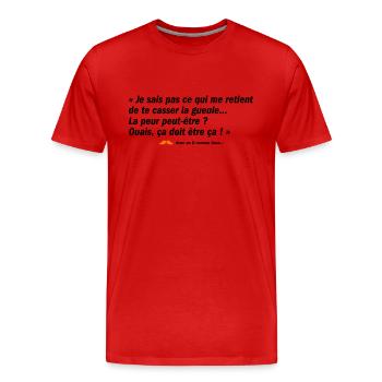 La peur peut-être ? (b) - T-shirt bio Premium Homme - rouge - Devant - Damien (186cm)