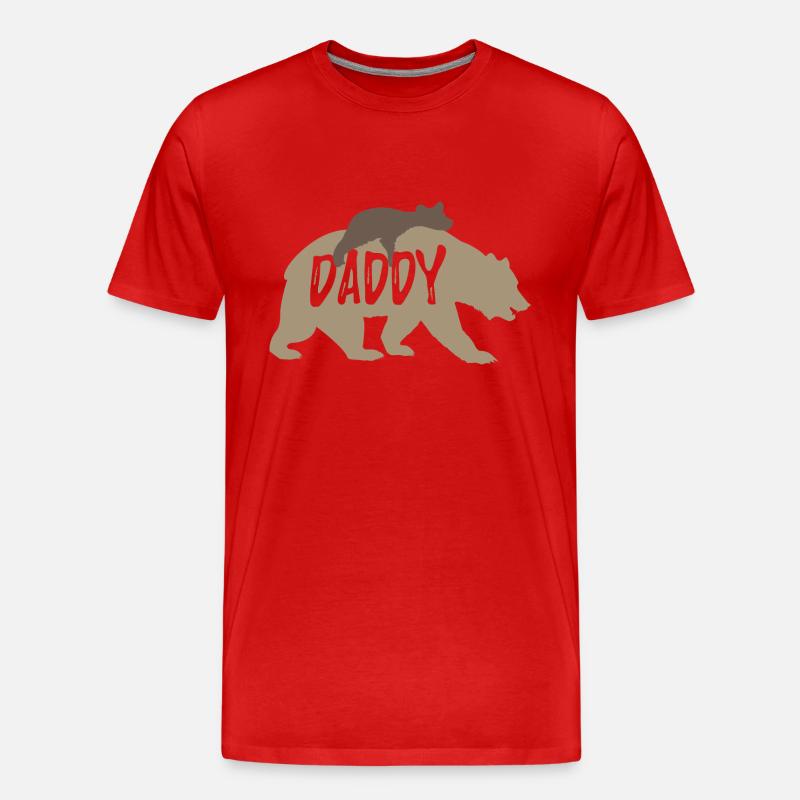 Daddy Bär Geschenkidee Vater - Männer Premium Bio T-Shirt - Rot