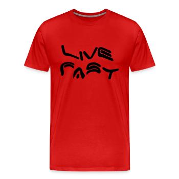 lebe schnell sterbe jung yolo - Männer Premium Bio T-Shirt - Rot - Vorne - Damien (186cm)