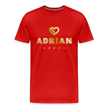 Adrian Herz - Men's Premium Organic T-Shirt - red - Front - Damien (186cm)
