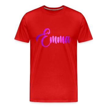 Emma - Männer Premium Bio T-Shirt - Rot - Vorne - Damien (186cm)