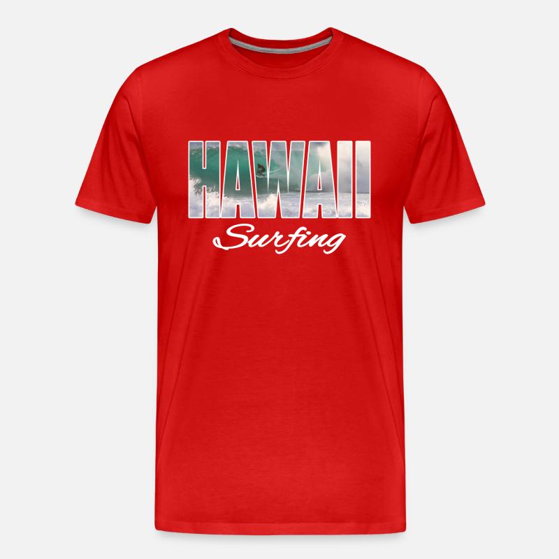 hawaii surfing - Männer Premium Bio T-Shirt - Rot