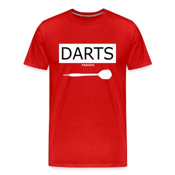 Fléchettes Passion Cadeau Idée d’Anniversaire Coupe du Monde - T-shirt bio Premium Homme - rouge - Devant - Damien (186cm)