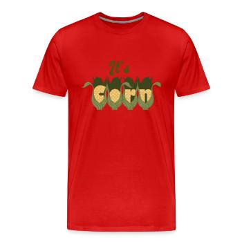 Es ist Mais - Männer Premium Bio T-Shirt - Rot - Vorne - Damien (186cm)