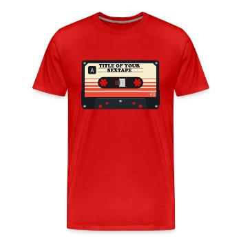 Title deines Sex-Tapes lustiges Kassetten Design - Männer Premium Bio T-Shirt - Rot - Vorne - Damien (186cm)
