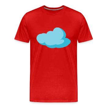 Wolke Blau Cloud Himmel Geschenkidee - Männer Premium Bio T-Shirt - Rot - Vorne - Damien (186cm)